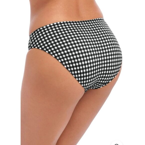 Freya Check In Bikini Brief Black & White Monochrome Plaid M - Picture 2 of 6